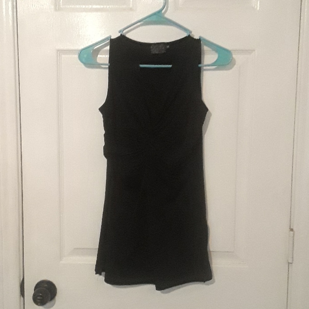 Black tank top black lace vneck